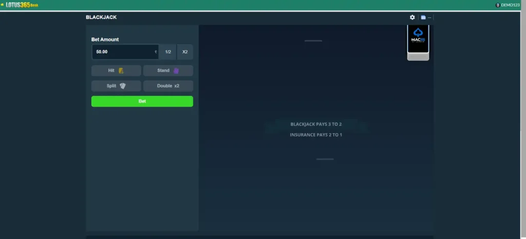 Blackjack on Lotus365