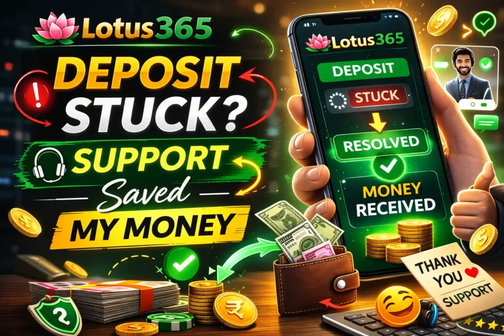 Lotus365 deposit money stuck